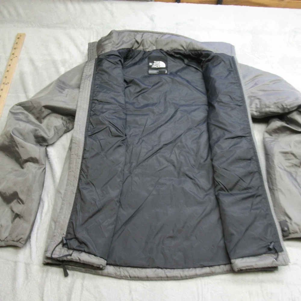 North Face Jacket Mens Small Gray Insulated Interchange FullZip Pocket Wind Rain